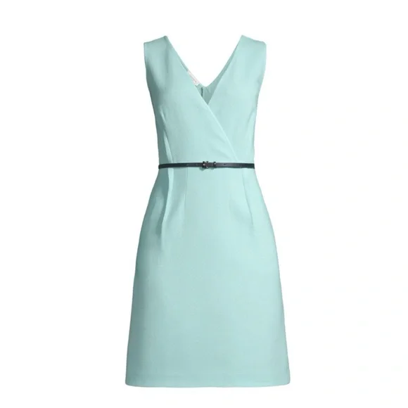 green emerald velvet dress Light blue long sleeve crepe dress main image 1